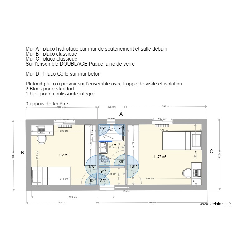 extension. Plan de 0 pièce et 0 m2