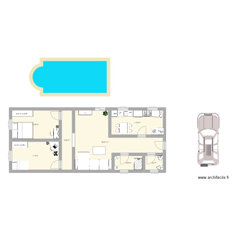 T3 Larissa Techno. Plan de 0 pièce et 0 m2