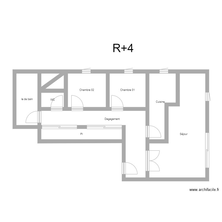 350600823. Plan de 10 pièces et 61 m2