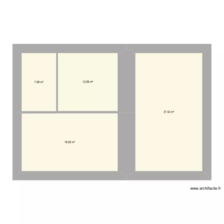 Plan 1er &eacute;tage Future. Plan de 4  et 60 m²