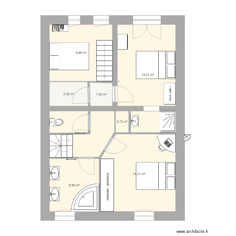 BRUNET Etage. Plan de 0 pièce et 0 m2