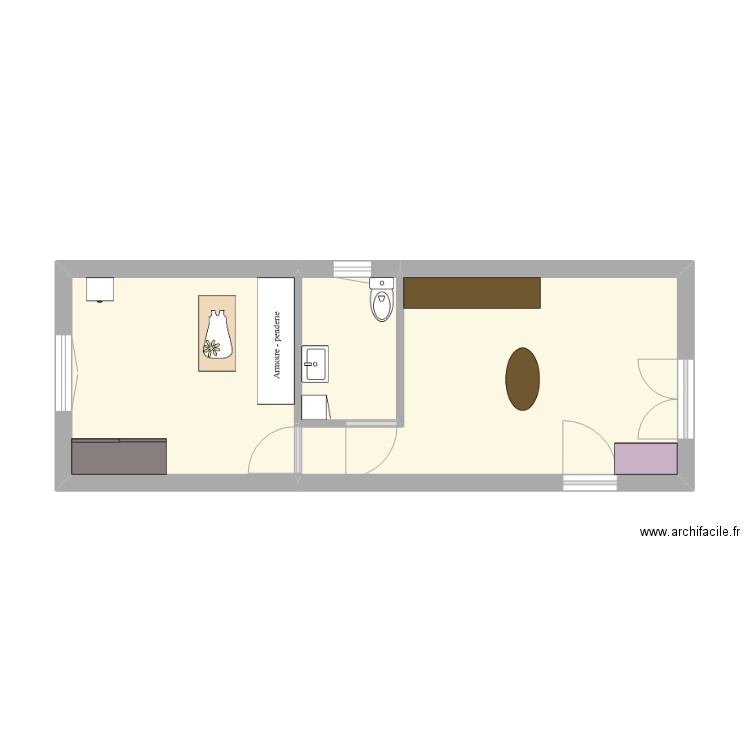STUDIO CUINCHY. Plan de 3 pièces et 29 m2
