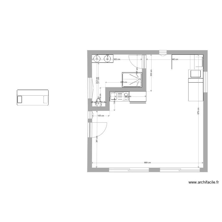 studio. Plan de 