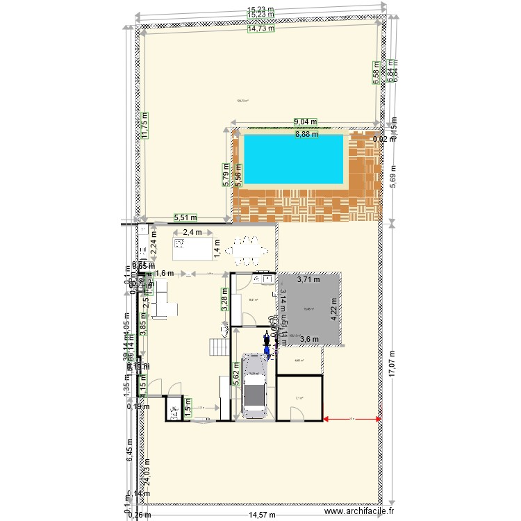 petunias essai piscine perp. Plan de 0 pièce et 0 m2