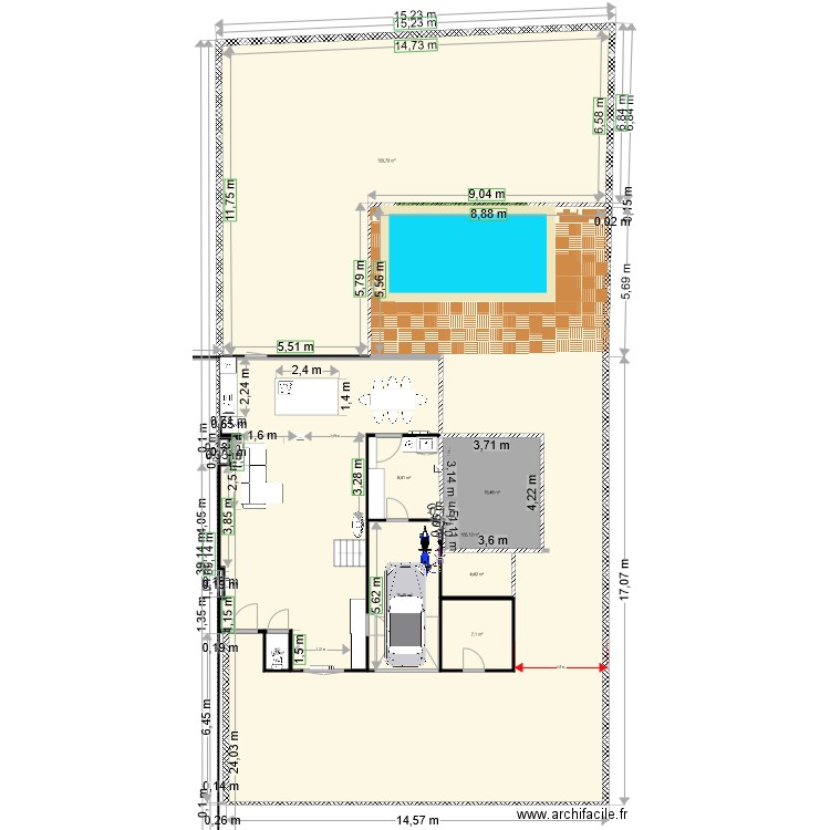 petunias essai piscine perp. Plan de 19 pièces et -203 m2