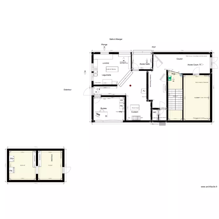 CUISINE BLAZAC existant. Plan de 