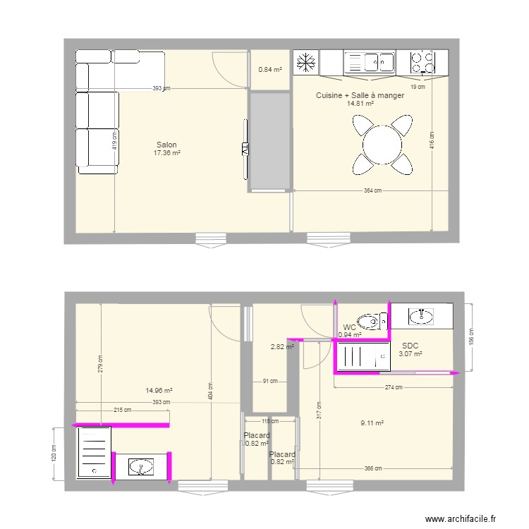 T3 BON vide iso. Plan de 0 pièce et 0 m2