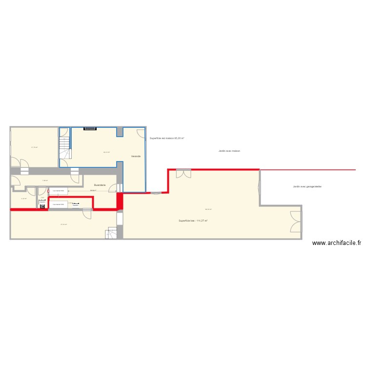 Maison Seb Pisvin séparation rez. Plan de 0 pièce et 0 m2