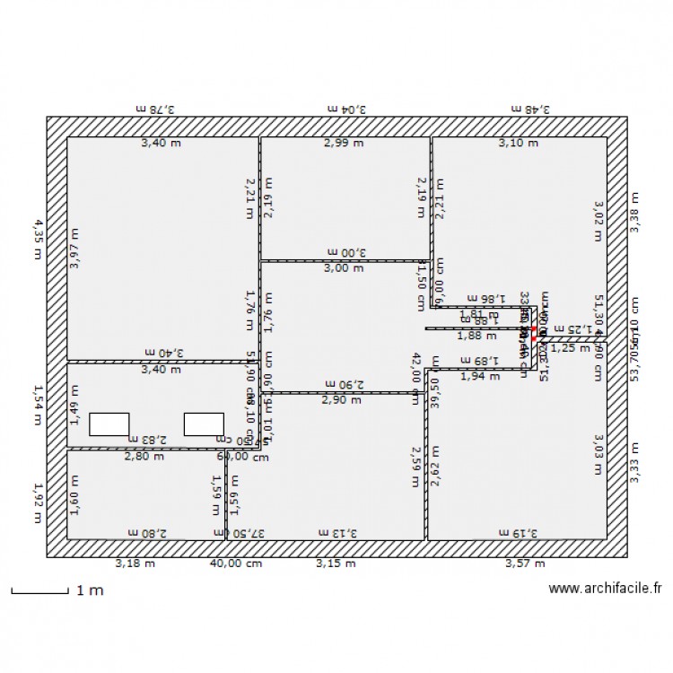 Etage avec penderie. Plan de 0 pièce et 0 m2