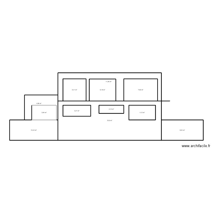 Piscine. Plan de 12 pièces et 112 m2