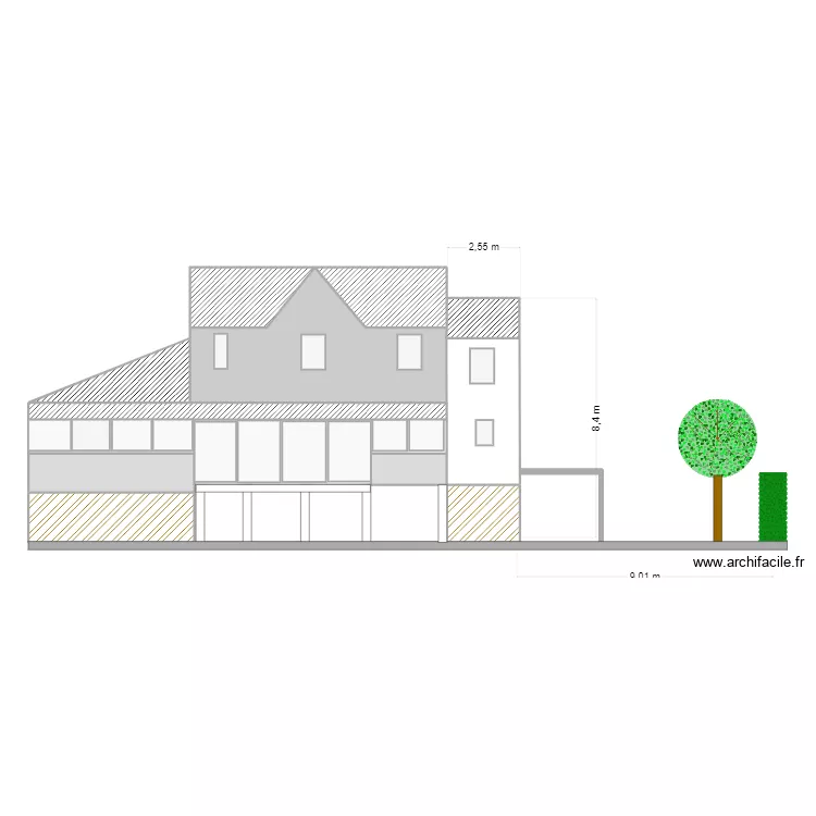 Facade vue seine apres P3. Plan de Facade vue seine apres P3. Plan de