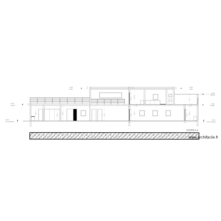 plan de coupe AA. Plan de 0 pièce et 0 m2