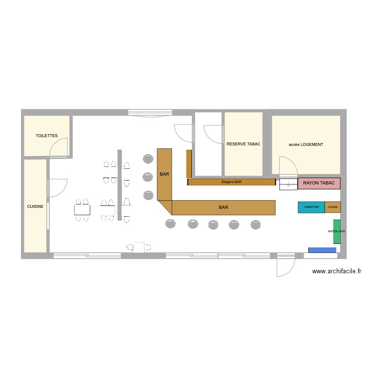 LEZARD. Plan de 4 pièces et 21 m2