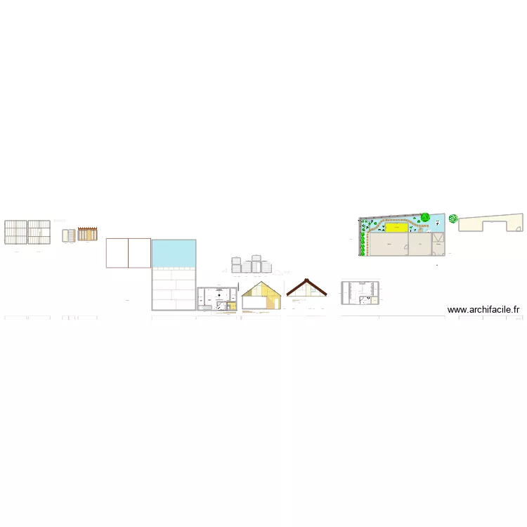 Agencement route et annexe. Plan de 