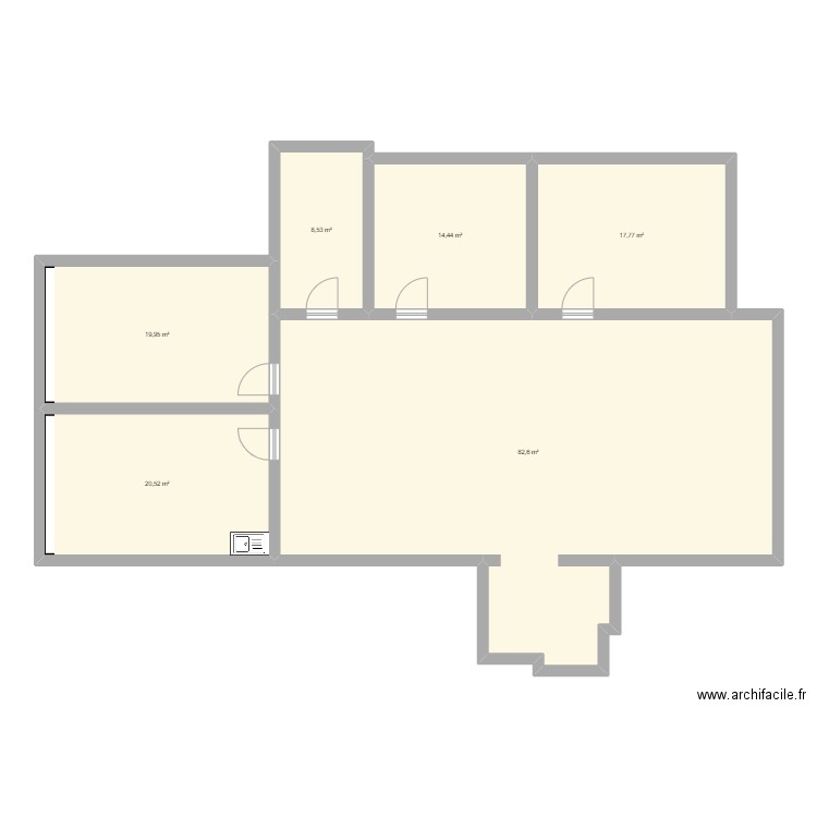 Terrasse. Plan de 6 pièces et 164 m2