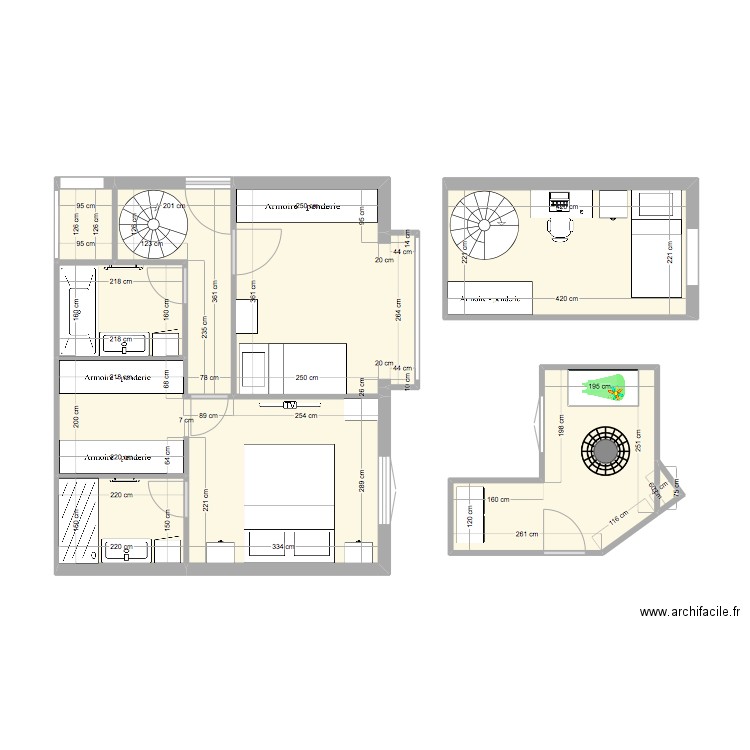 SIAM. Plan de 9 pièces et 54 m2