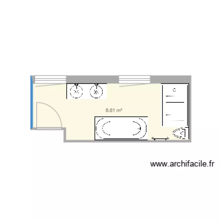 salle de bain. Plan de 