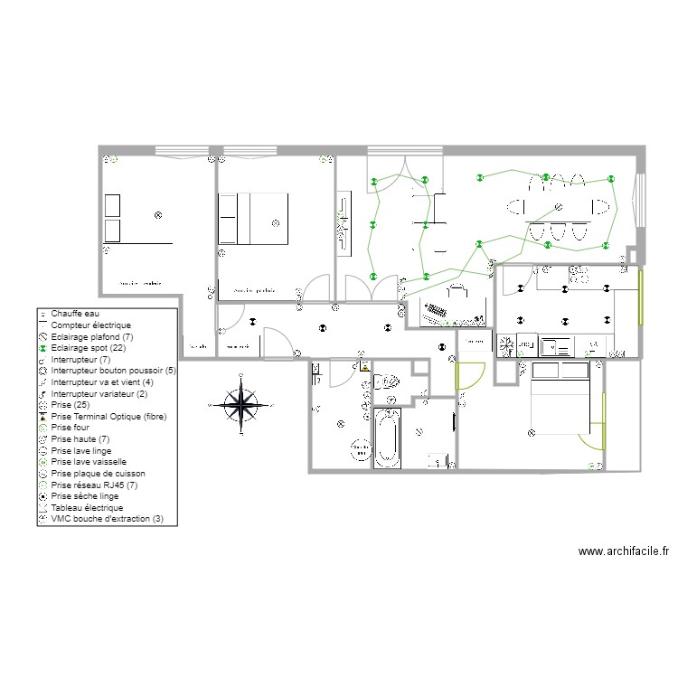 Plan électricité. Plan de 0 pièce et 0 m2