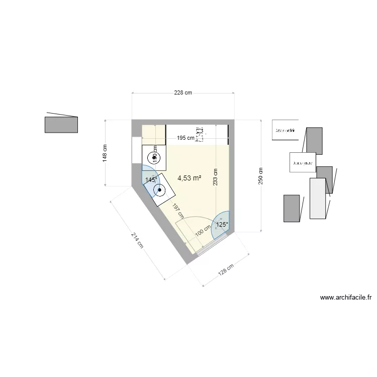 buanderie. Plan de 