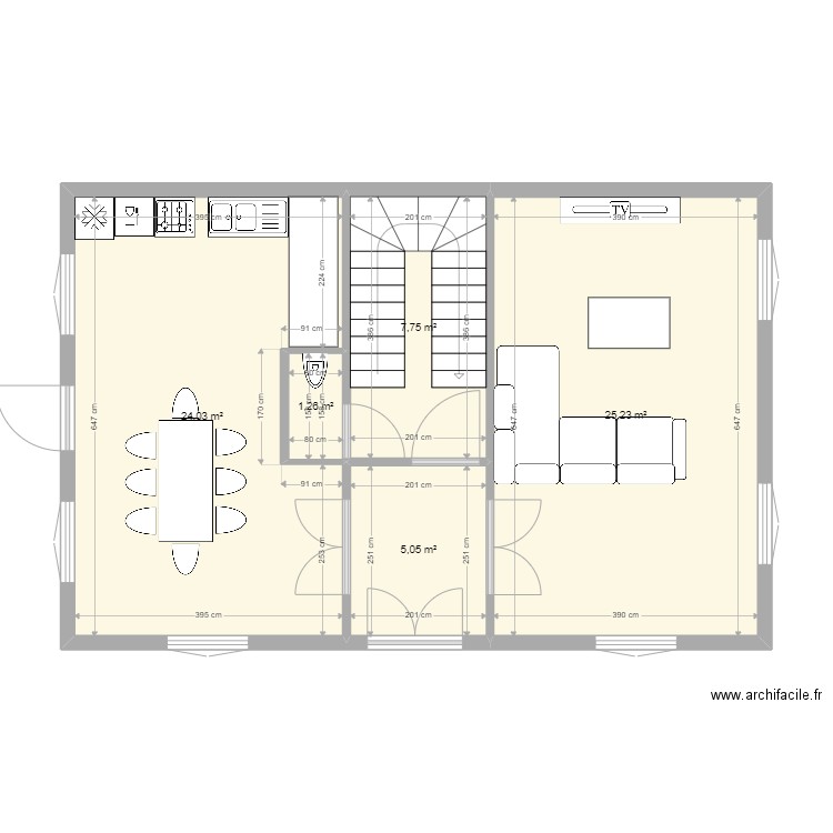 Maison Mairie V2. Plan de 11 pièces et 129 m2