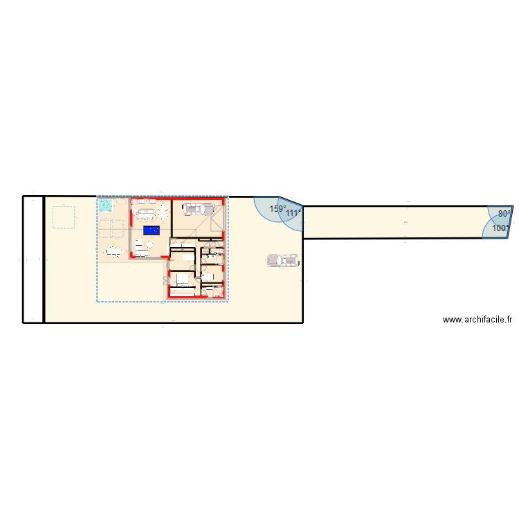 plan maison . Plan de 5 pièces et 1157 m2