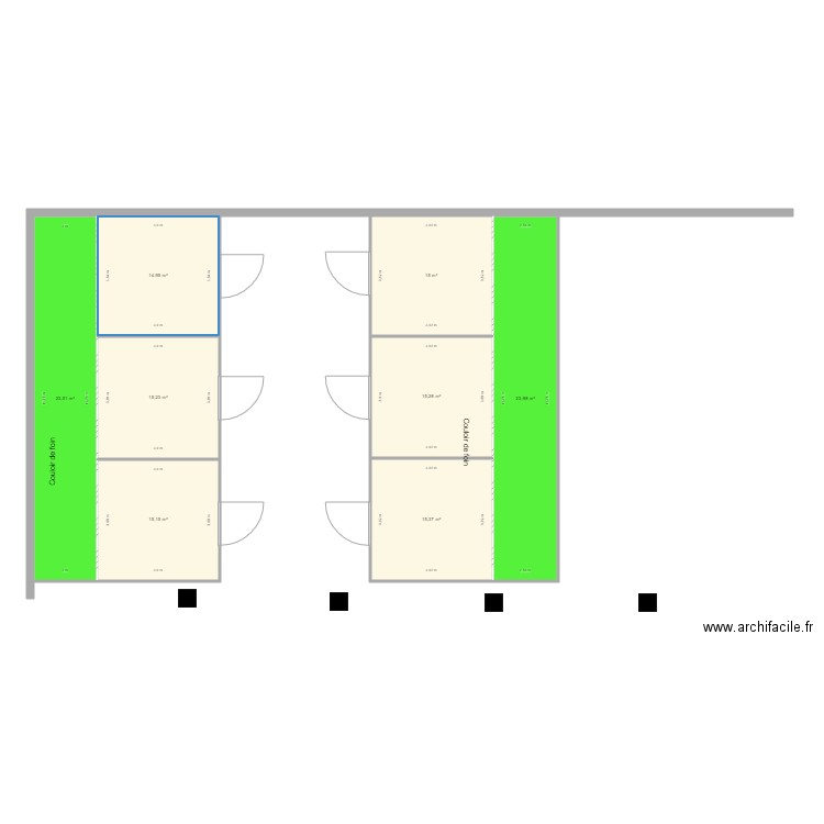 ecurie interieur. Plan de 8 pièces et 138 m2