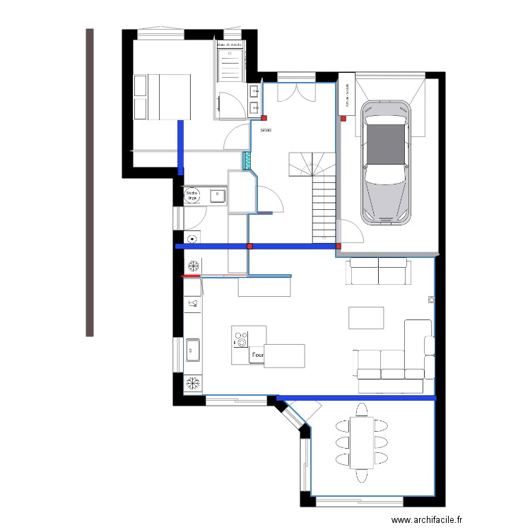 poele déplacé. Plan de 0 pièce et 0 m2