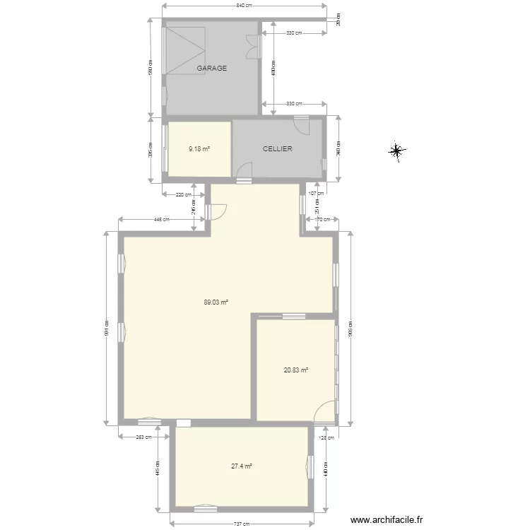 maison isol&eacute;e garage. Plan de 