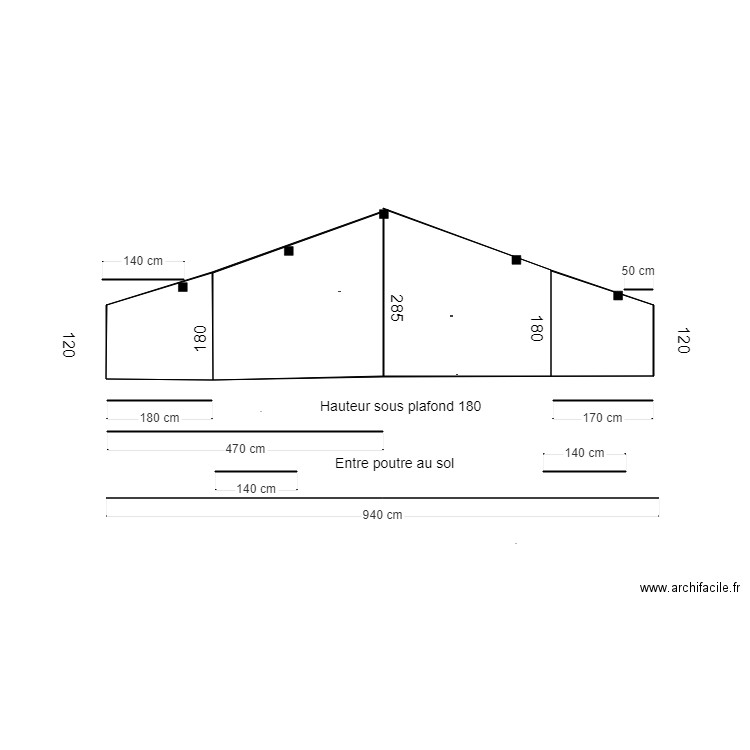 Toiture Poutre Hauteur. Plan de 0 pièce et 0 m2