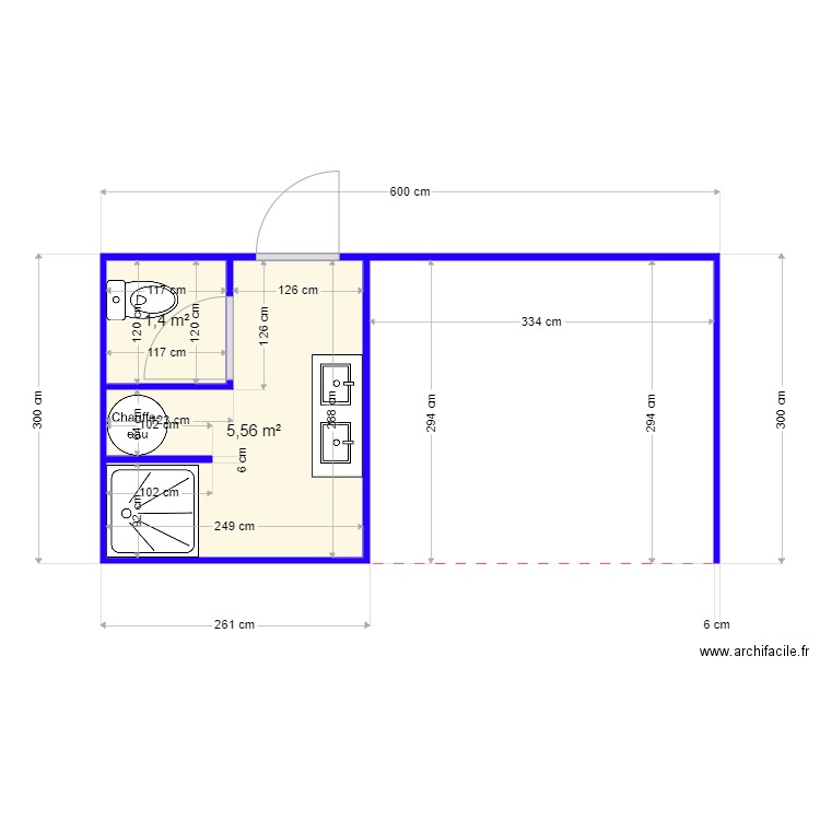 Aperam. Plan de 2 pièces et 7 m2