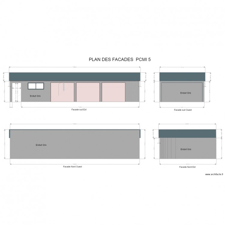 PLAN DE FACADES PCMI 5. Plan de 0 pièce et 0 m2