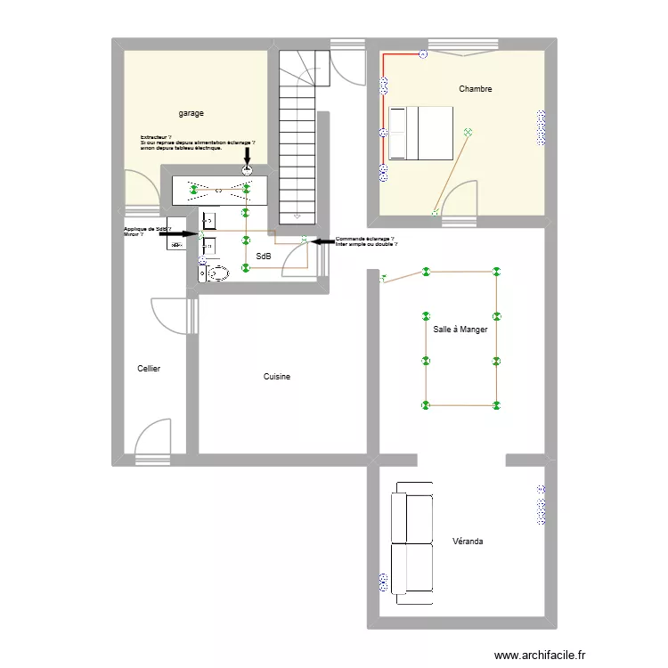 Eric et Magali. Plan de 2  et 23 m²