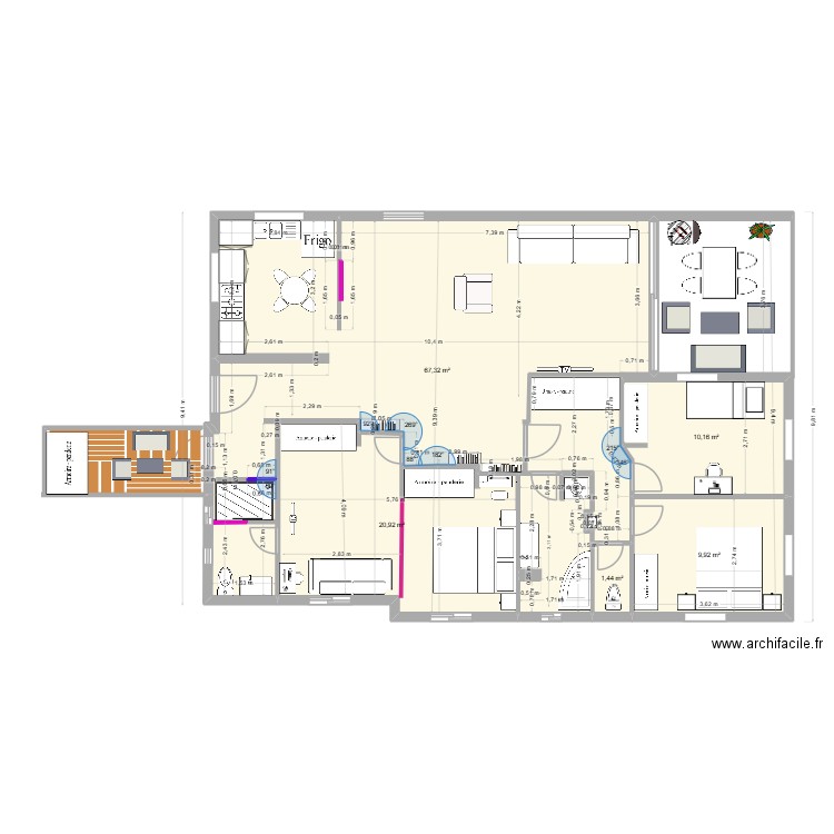 1ETAGE DEF2. Plan de 5 pièces et 110 m2