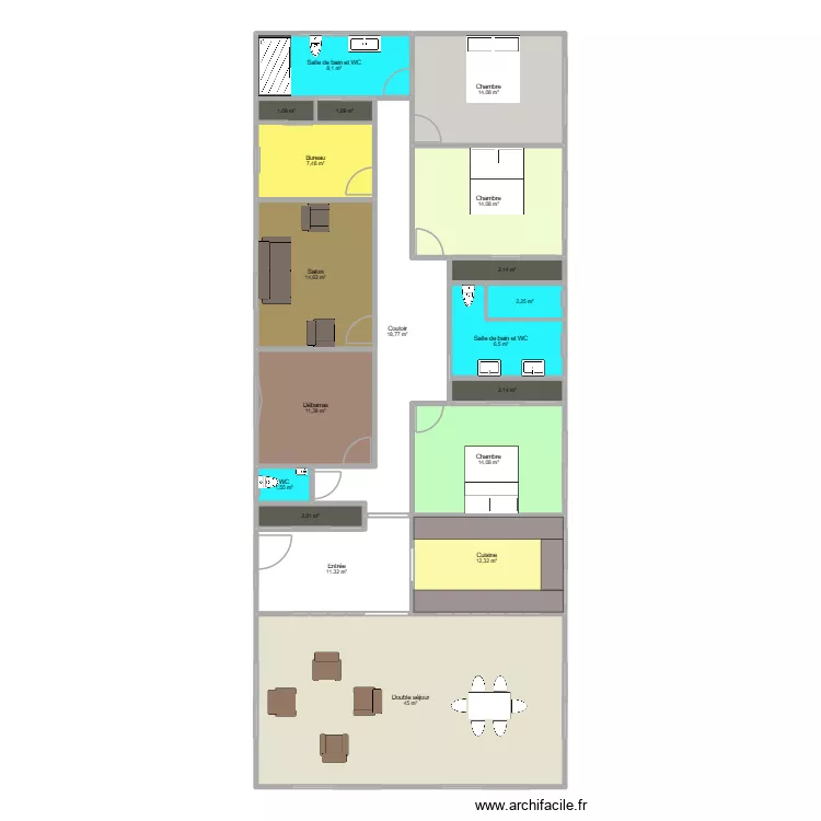 projet. Plan de 19  et 190 m²