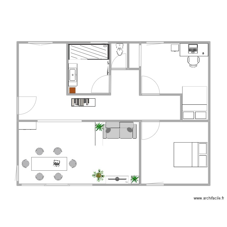 plan Ade. Plan de 6 pièces et 81 m2