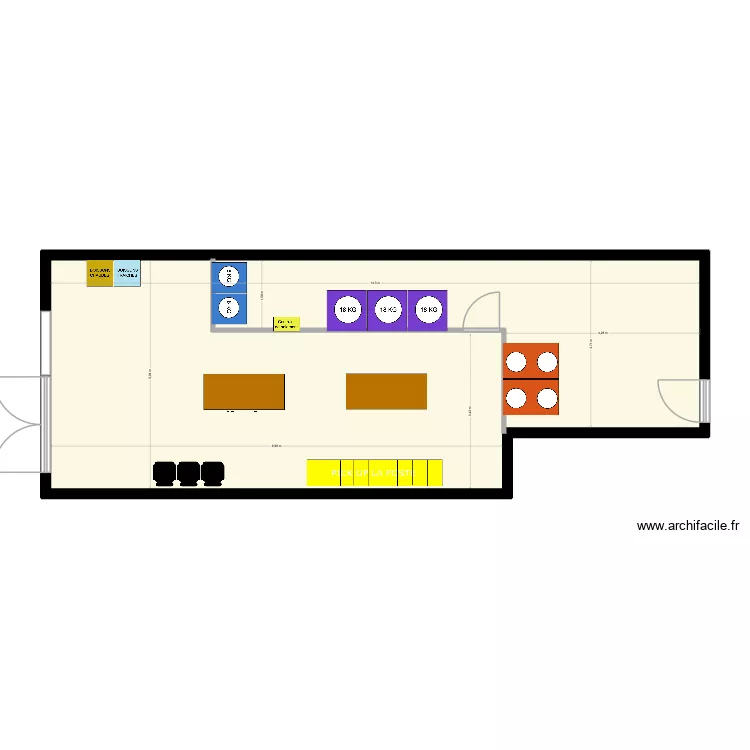 Laverie Tr&eacute;lissac. Plan de 1  et 66 m²