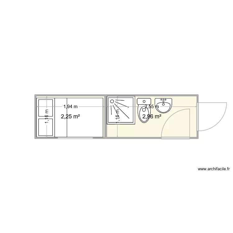 ext base 1 5m2. Plan de 