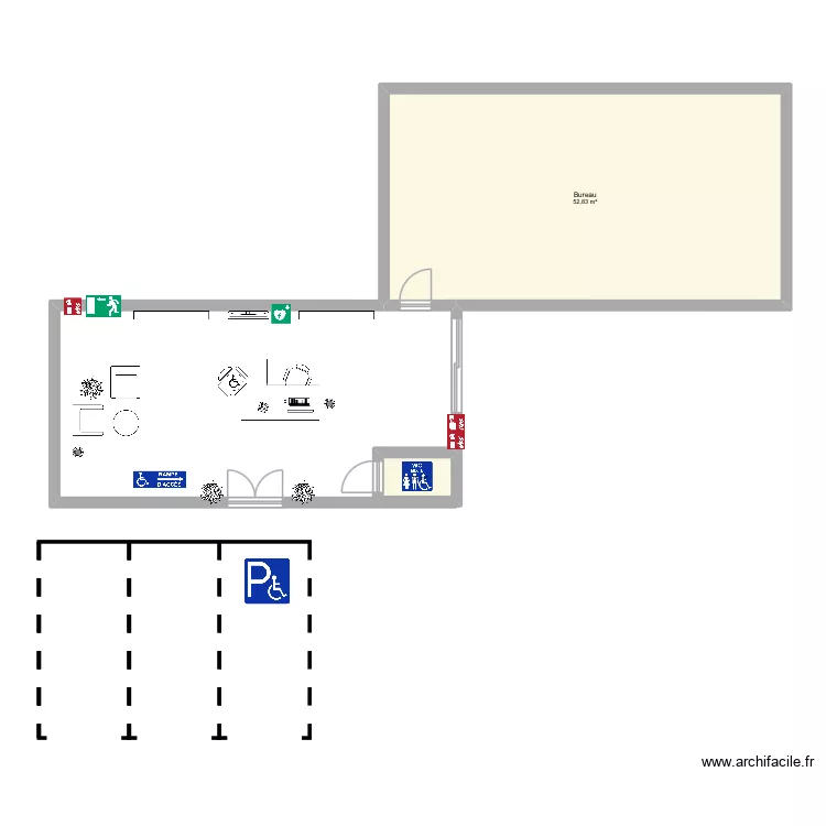 Cas bouquinet. Plan de 2 et 55 m² Cas bouquinet. Plan de 2 et 55 m²