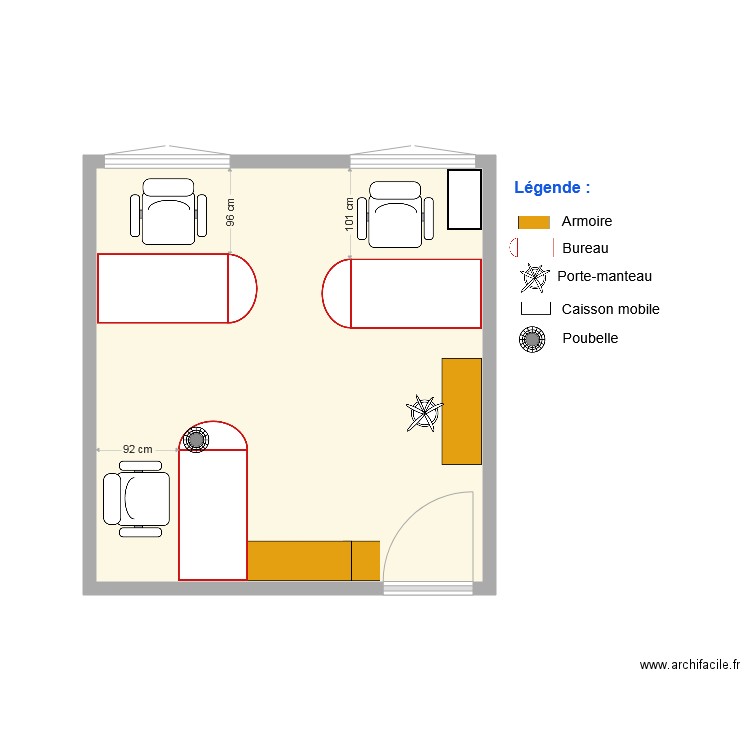 Bureau 2 SI AVANT. Plan de 0 pièce et 0 m2