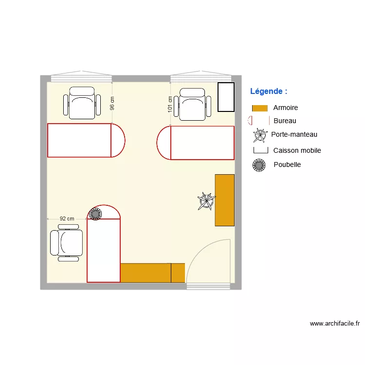 Bureau 2 SI AVANT. Plan de 