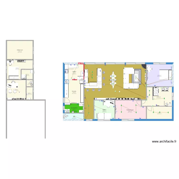 Maison bois 3 plan electrique . Plan de 