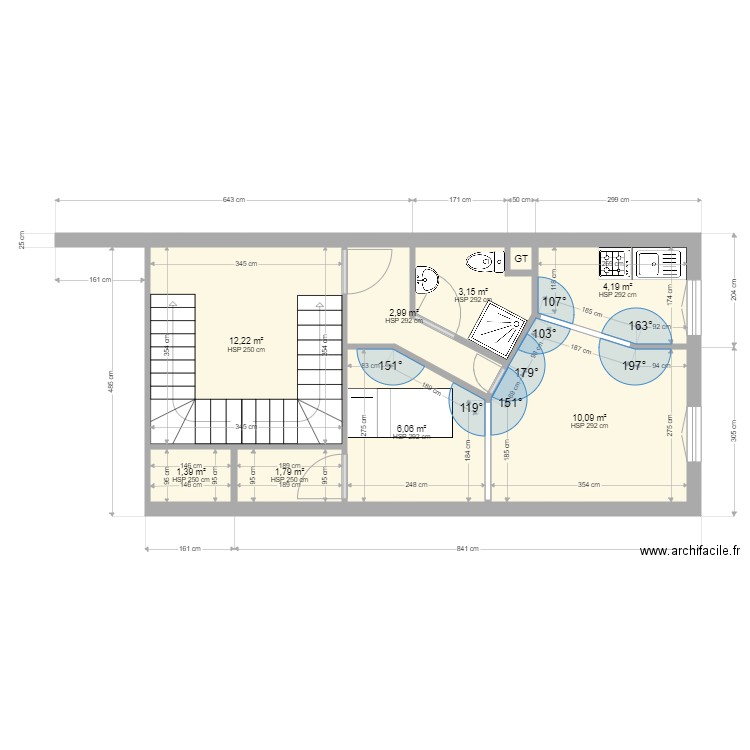 85 lafayette. Plan de 9 pièces et 42 m2