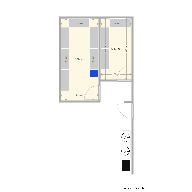 Vestiaires. Plan de 0 pièce et 0 m2