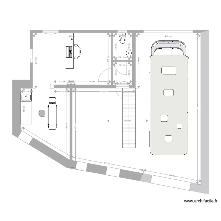 D&eacute;pendance futur ( plan salon ). Plan de 