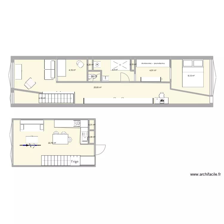 appart 443 &eacute;tage futur. Plan de 