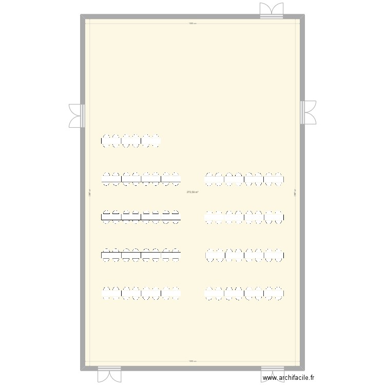 salle Lasn. Plan de 1 pièce et 273 m2