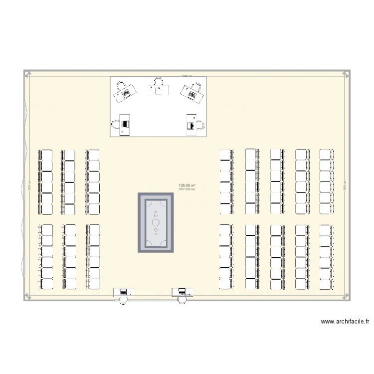 congré... Plan de 1 pièce et 128 m2