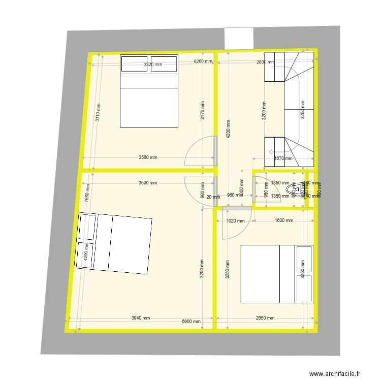 1e etage . Plan de 0 pièce et 0 m2