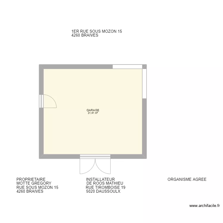 fumal GARAGE. Plan de fumal GARAGE. Plan de