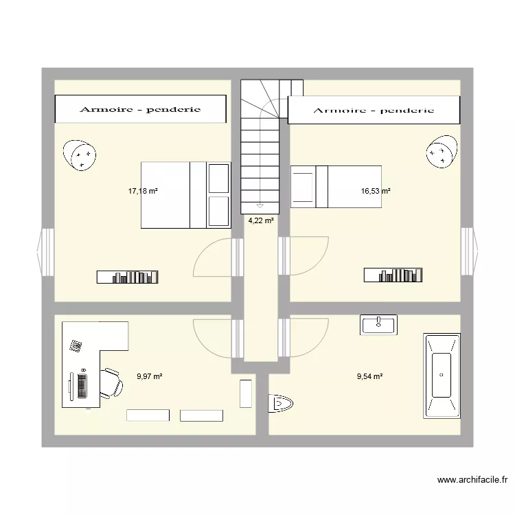 1er &eacute;tage Chanac. Plan de 